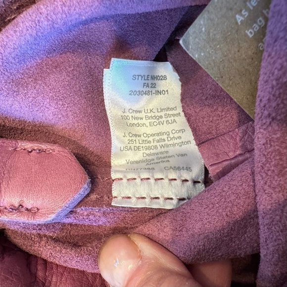 NWT, Madewell The Piazza Mini Crossbody Bag, Leather, Purple, 11” X 5.5” X 5” - Picture 6 of 9